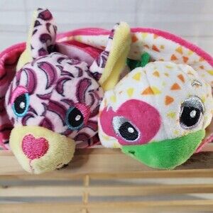 Basic Fun Mini Cutetitos Pink Puppy and Lizard Beanie Set 5" Toddler Soft Toy